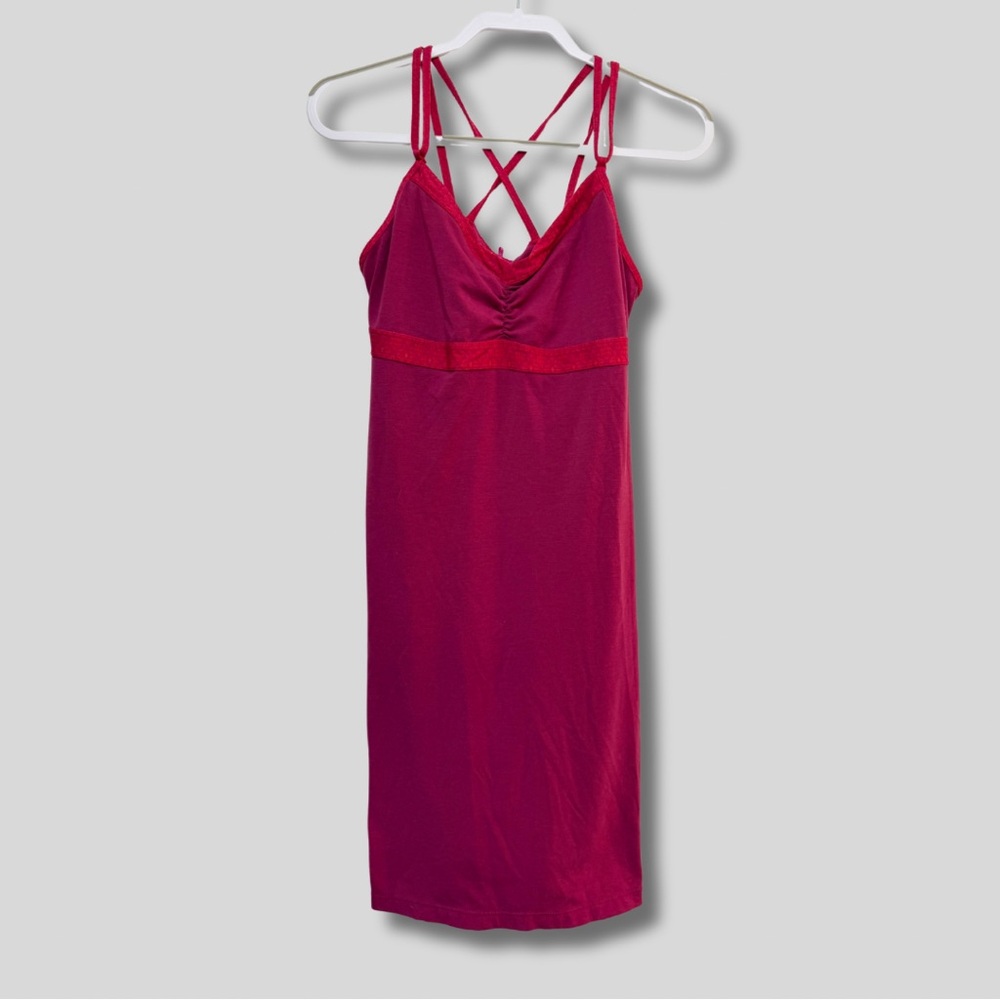Prana Strappy Athletic KALEY Dress in pink with built in shelf Bra